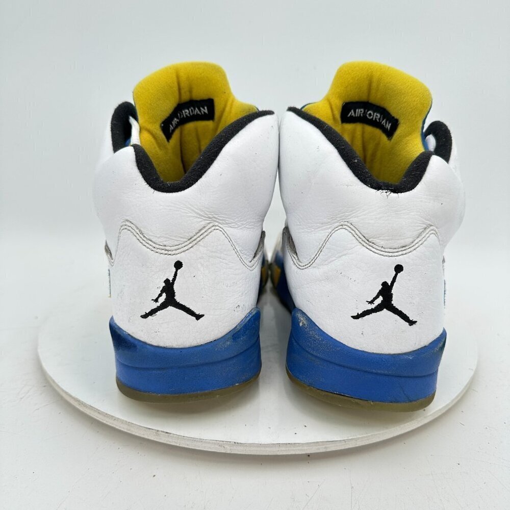 Nike Air Jordan 5 V Men Size 10.5 136027-189 Laney White Blue Yellow Shoes - Picture 5 of 11